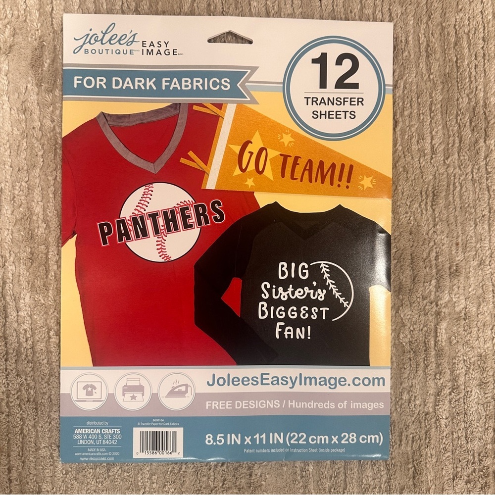 Jolees Boutique Easy Image Dark Fabric Transfer Sheets, 12 Pk Lot Of 4x 12 =48 - Picture 2 of 4